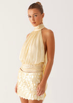 Solene Chiffon Top - Yellow