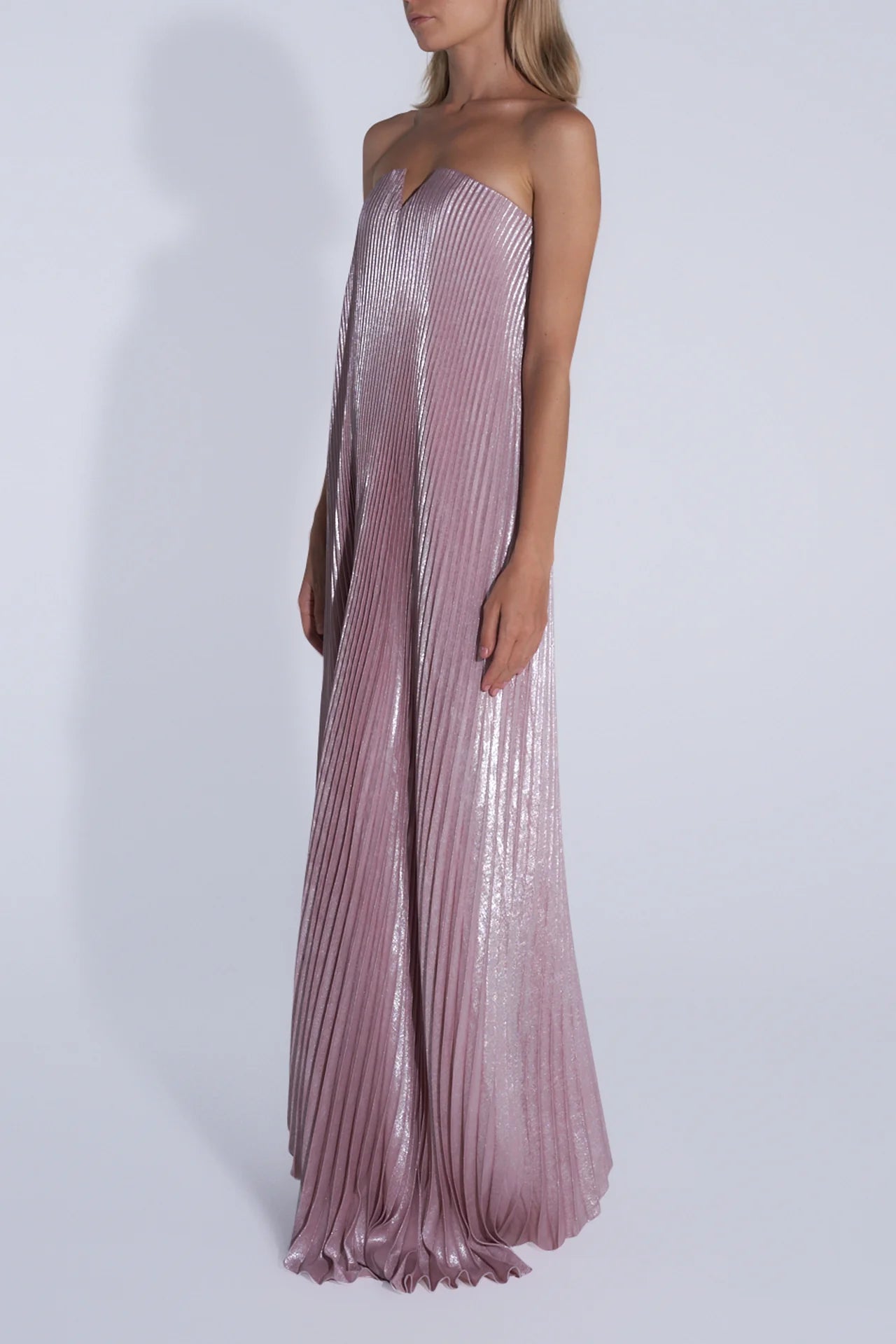 L’Idee Black Tie Gown Fully Pleated - Blush