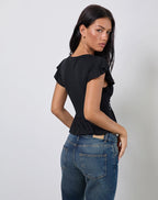 Esmé Frill Top - Black