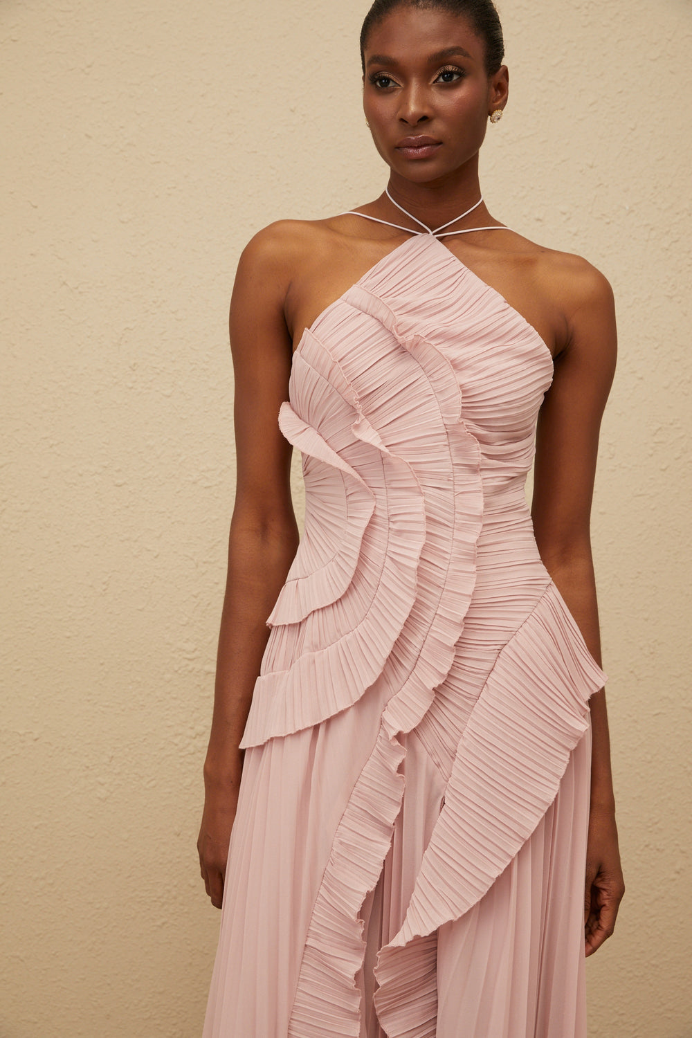 Amur Lorelie Halter Gown - Pink