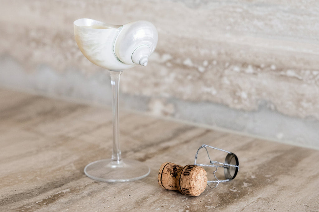 Conch Shell Cocktail Glass: Glass Stem