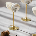 Conch Shell Cocktail Glass: Gold