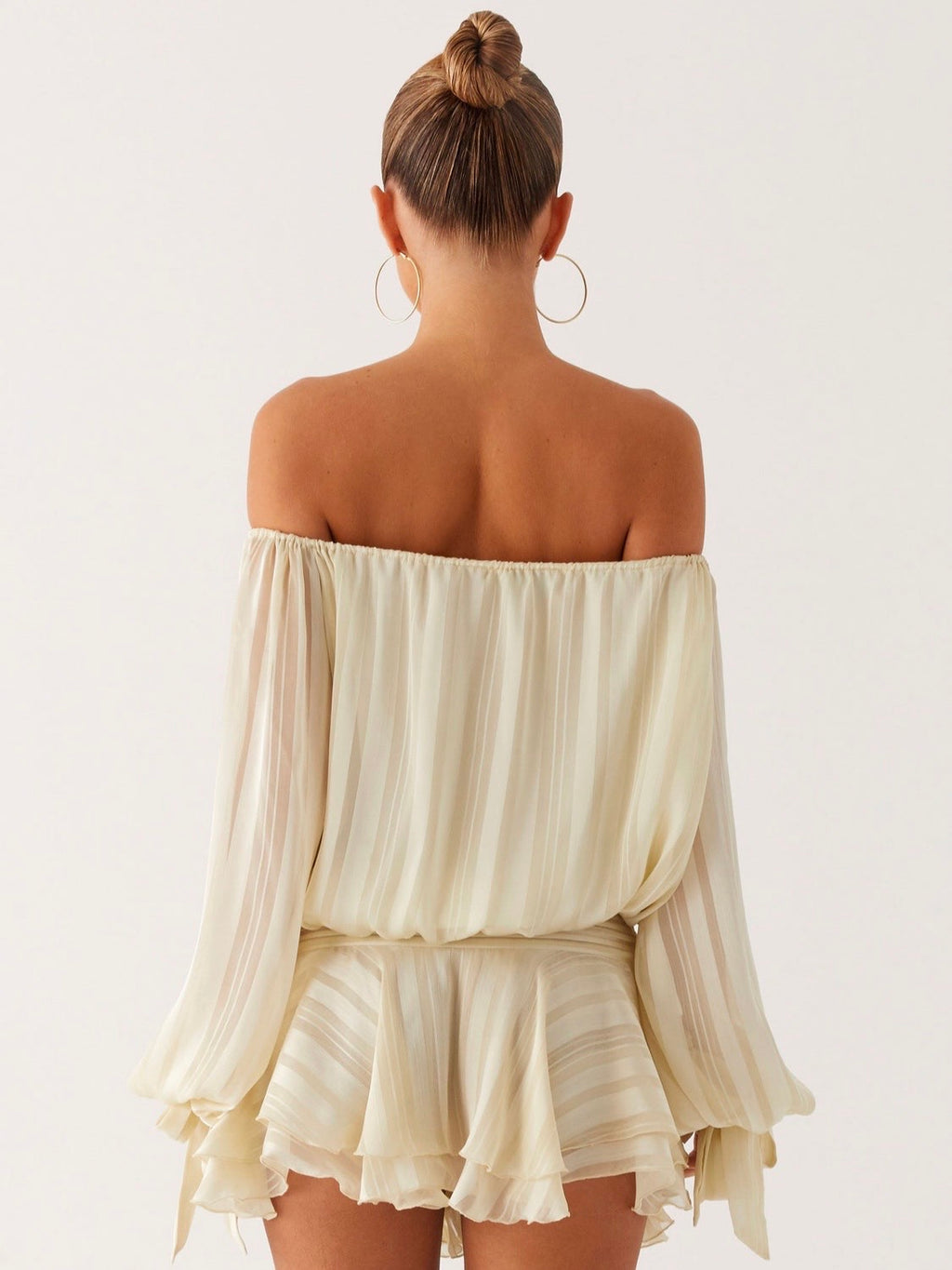 Blair Balloon Sleeve Mini Dress - Ivory