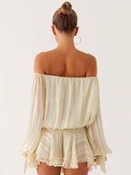 Blair Balloon Sleeve Mini Dress - Ivory