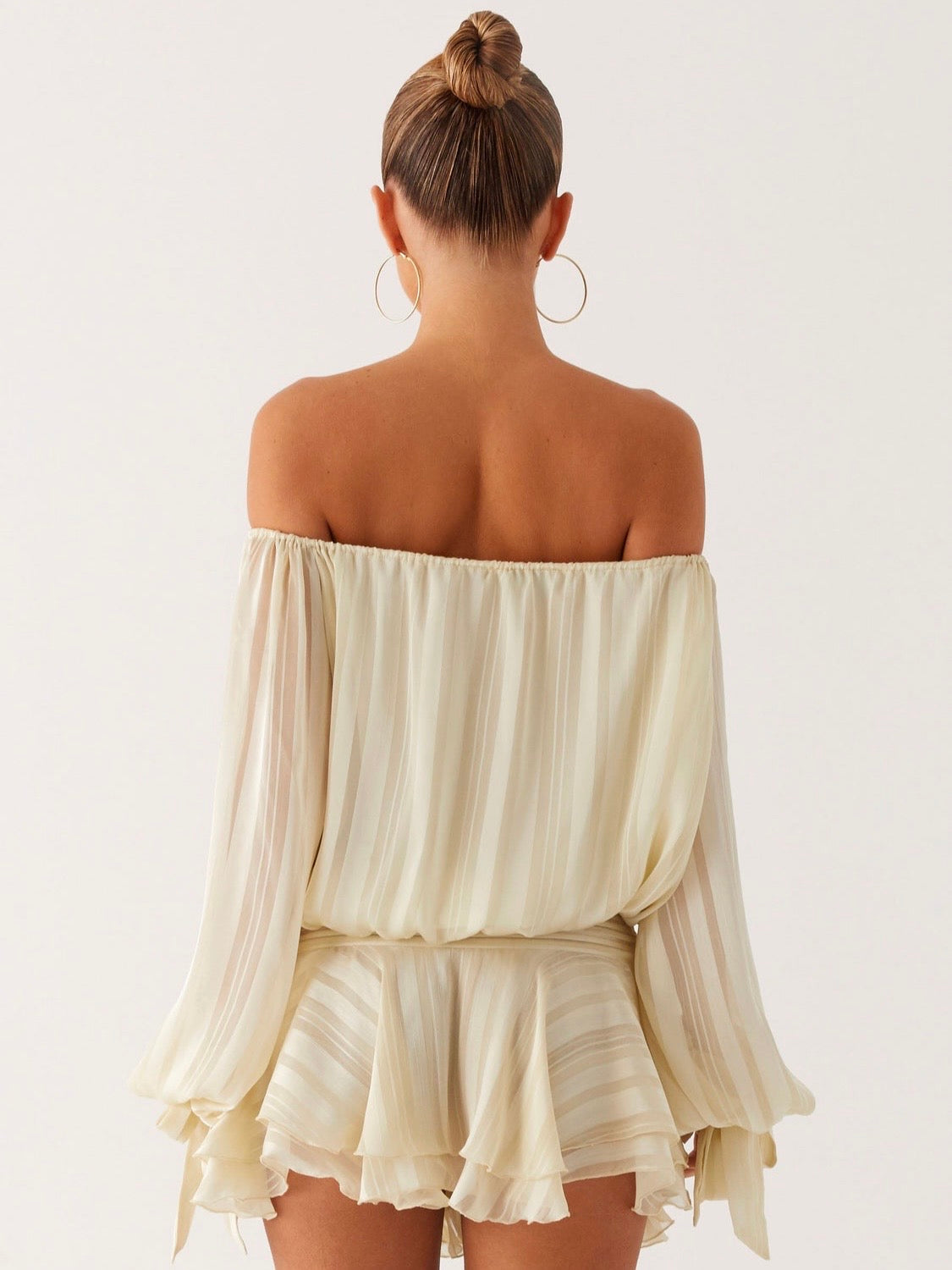 Blair Balloon Sleeve Mini Dress - Ivory