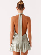 Solene Chiffon Mini Dress - Grey