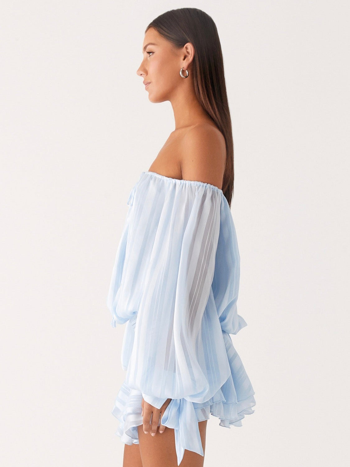 Blair Balloon Sleeve Mini Dress - Blue
