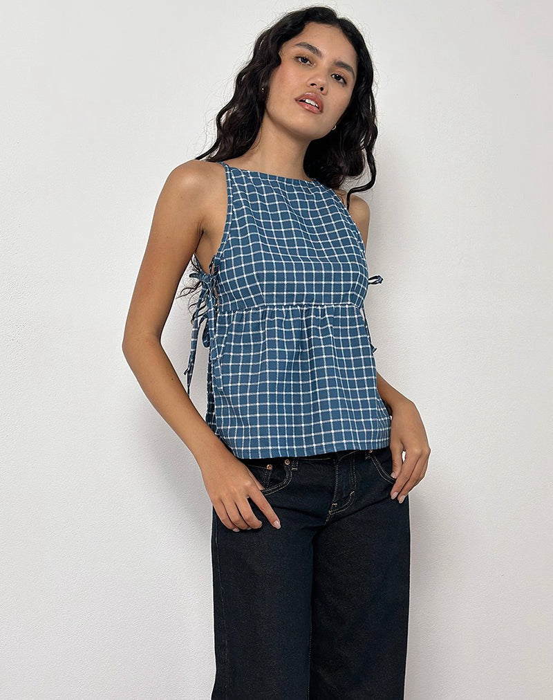 Sienna Tie-Side Top - Blue