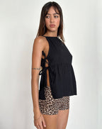 Sienna Tie-Side Top - Black