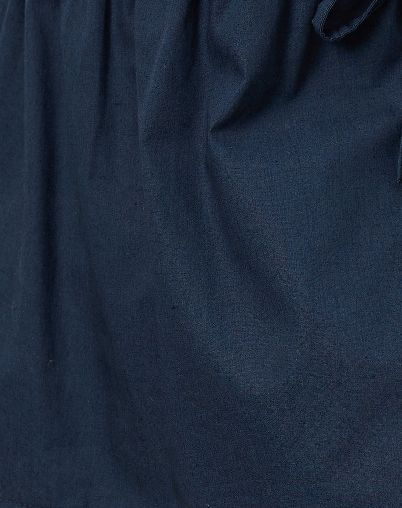 Sienna Tie-Side Top - Navy Blue