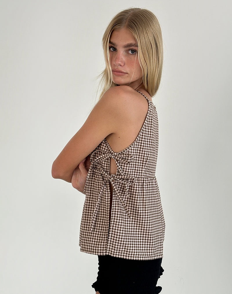 Sienna Tie-Side Top - Brown