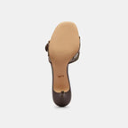 COACH - Margot Sandal In Signature Jacquard With Kitten Heel - Oak/Maple