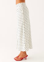 Cherry Two Piece Set - White Polka Dot