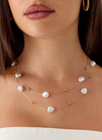 Serena Pearl Necklace - Pearl/Gold
