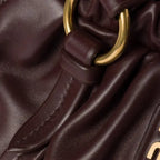 Miu Miu Joie Nappa Leather Shoulder Bag - Dark Brown