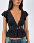 Esmé Frill Top - Black