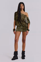 Siren Backless Mini Dress - Croc