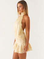 Solene Chiffon Mini Dress - Yellow