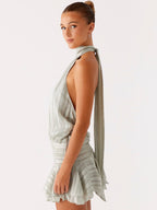 Solene Chiffon Mini Dress - Grey