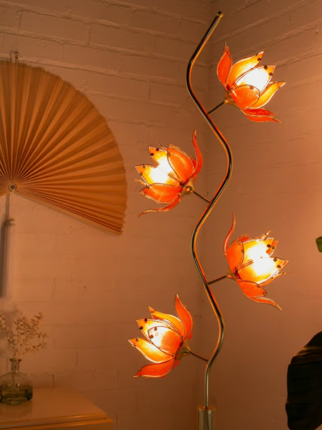 Pre Order: Pink Lotus Flower Floor Lamp