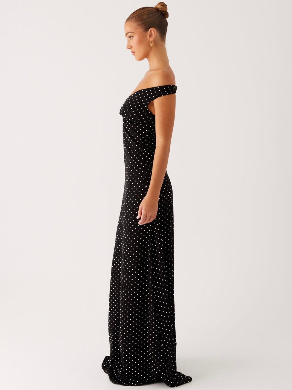 Melany Maxi Dress - Black Polka Dot