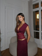 Virelle Lace Top - Maroon