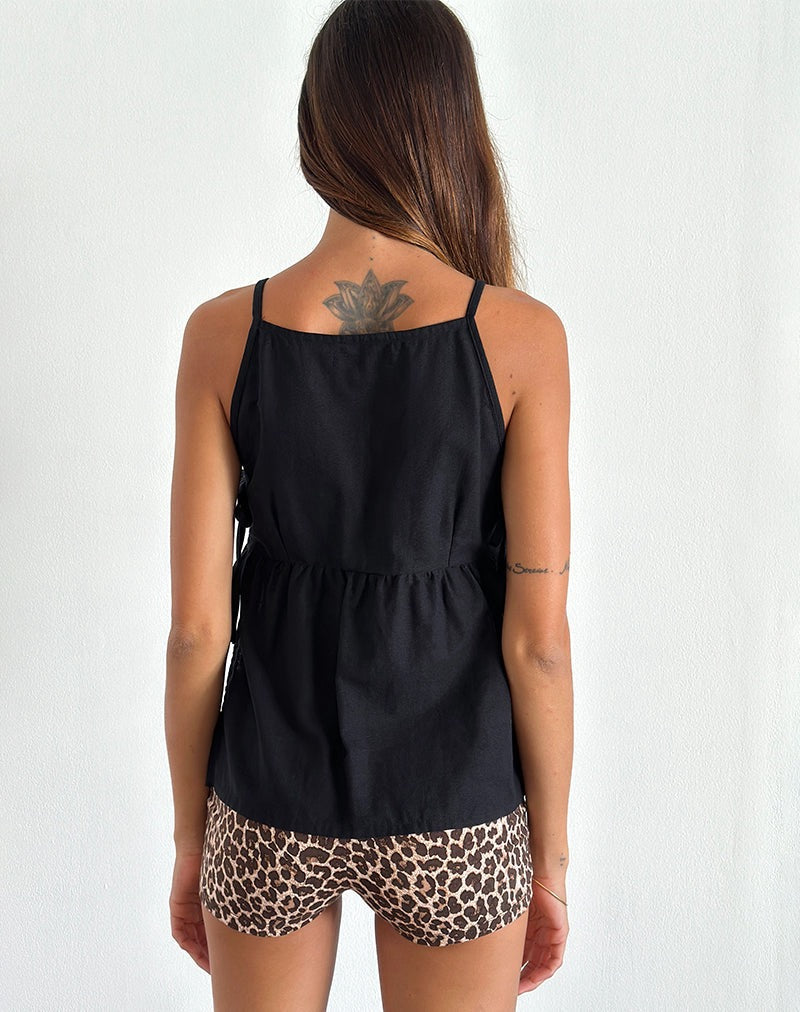Sienna Tie-Side Top - Black