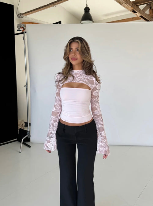 Brandy Lace Top - Pink